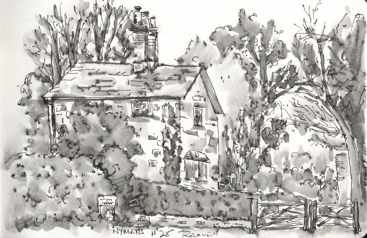 Nymans, National Trust, Sussex.  Ink and water brush.

#nymans #historic #nationaltrust #Sussex #penandink #fountainpen #sketchbook #sketch #art
