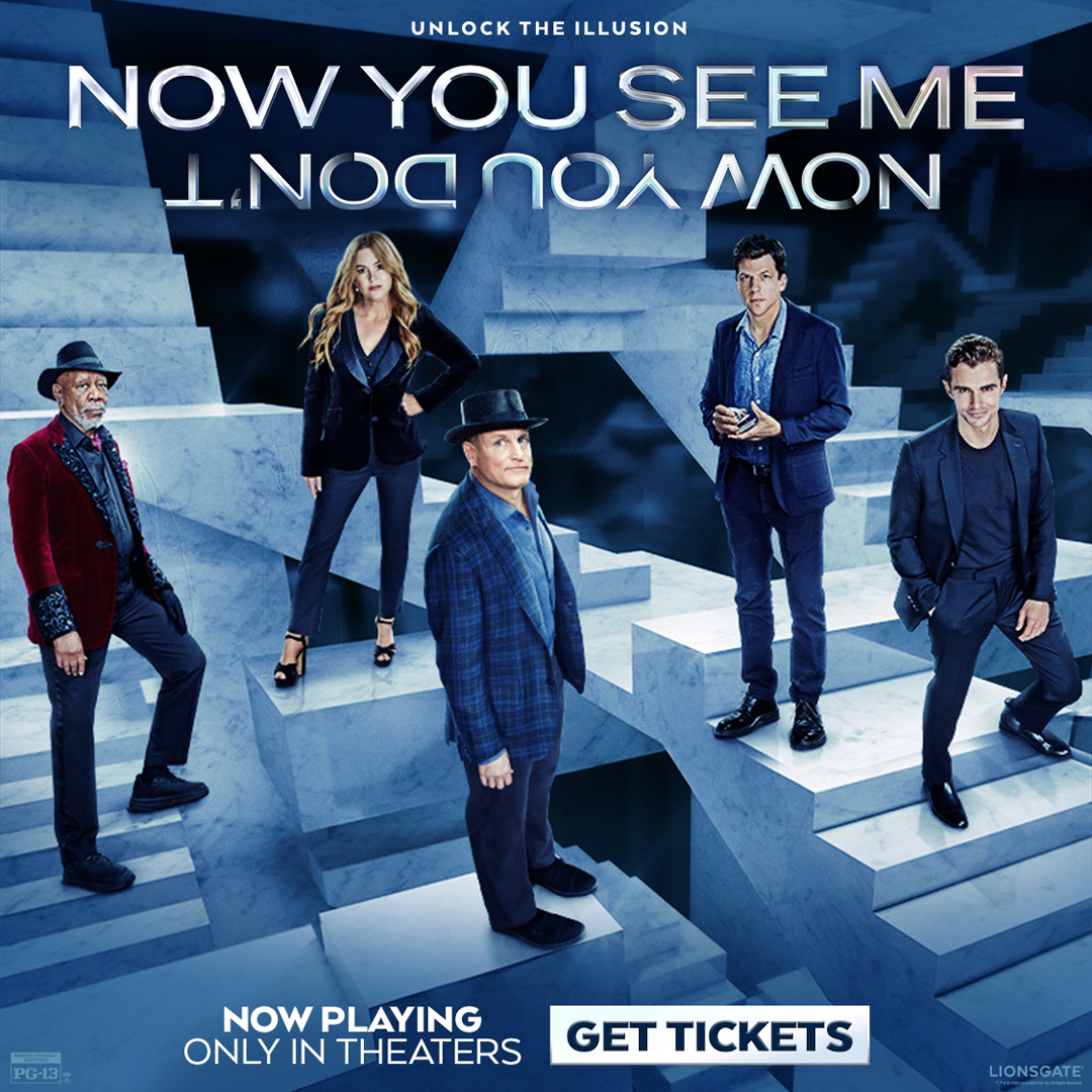 ¡Que la magia no te engañe! Vive el suspenso y el misterio con #NowYouSeeMe doblada al español en #ElCineEnTuIdioma. Tickets bit.ly/3LHOQAq