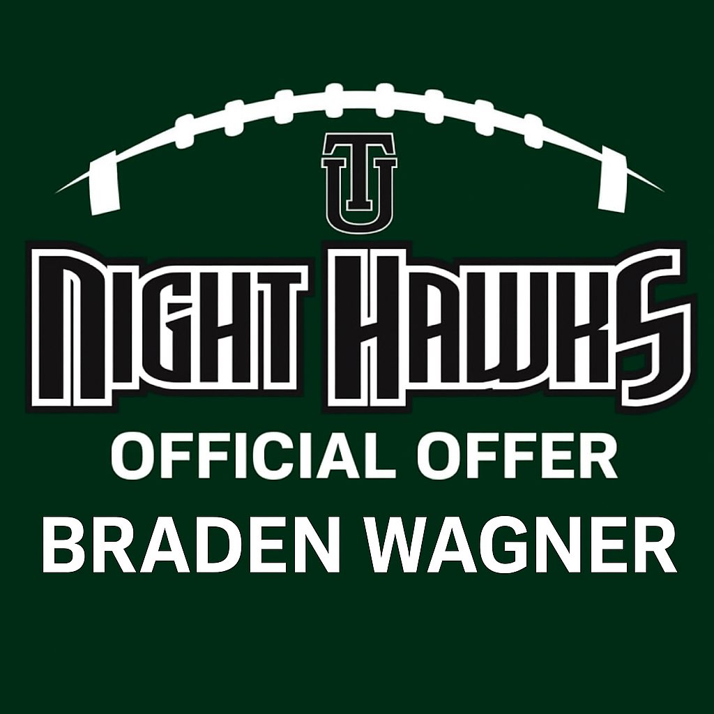 After a great conversation with <a href="/DylanWilliamsLB/">Dylan Williams</a> I am extremely grateful to receive an offer from <a href="/nighthawksftbl/">TU Football</a> <a href="/coachjacob75/">Coach Jacob</a> <a href="/MarkMueller89/">Coach Mark Mueller</a> <a href="/JTTimming/">J.T. Timming</a> <a href="/CoachAlexKaiser/">Alex Kaiser Sr.</a> <a href="/CoachDavenport4/">Matt</a>