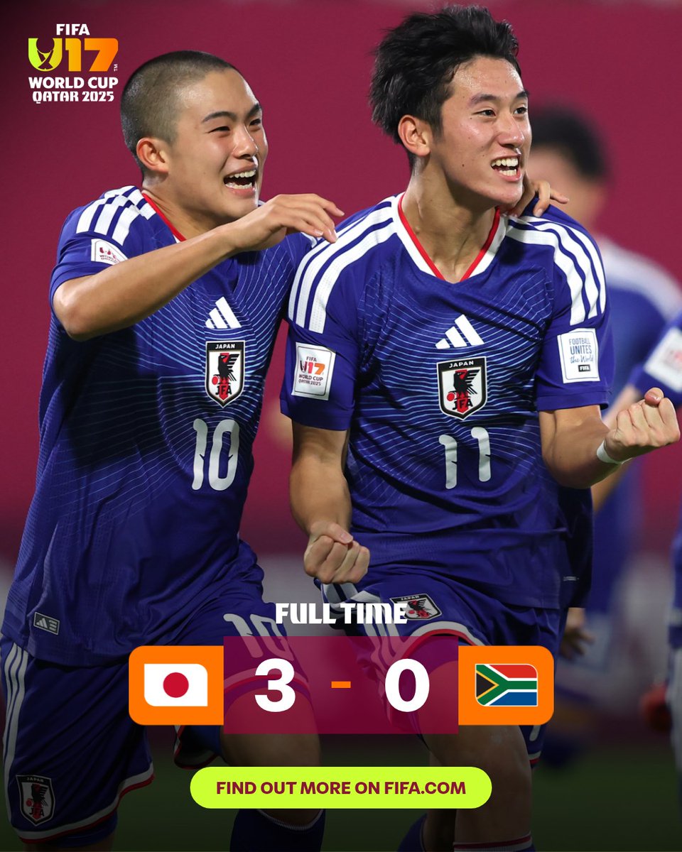 Japan ➡️ Round of 16 🇯🇵

#U17WC