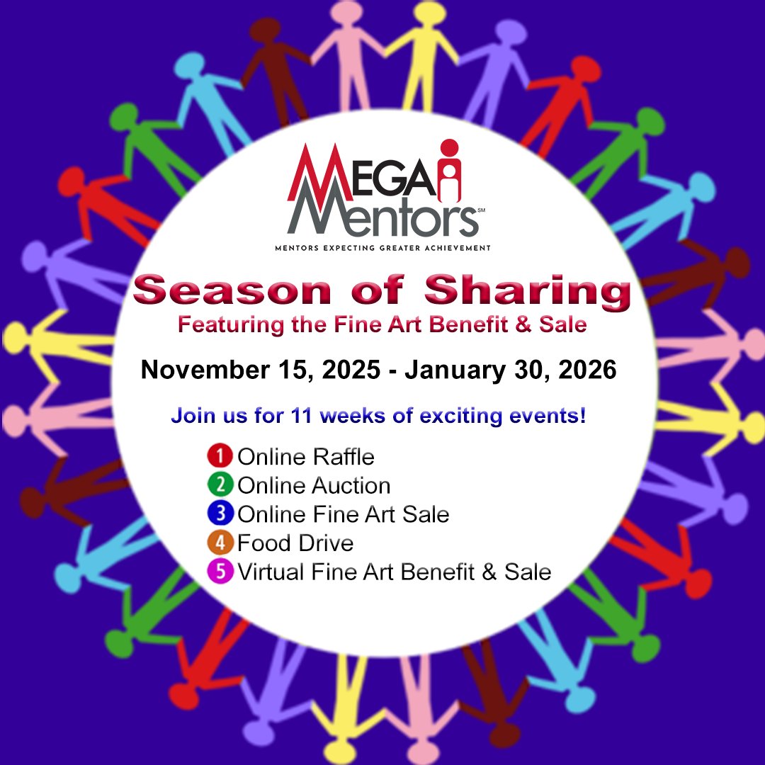 MEGA's yearly Season of Sharing kicks off today! Make it a win-win opportunity for you and CCPS kids by purchasing your raffle tickets today! Go to megamentors.org/fabs 
#FABS2026 #SeasonofSharing #RVAMentors #CCPS
