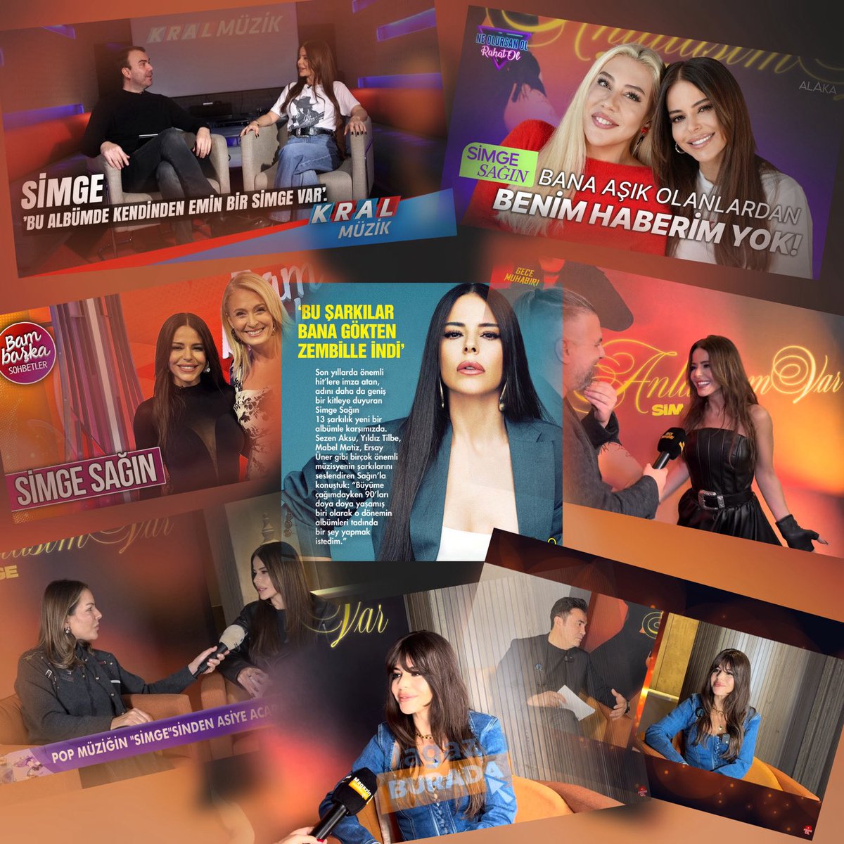 Helal olsun Simge’ye. Albümü çıkalı daha sadece 1 hafta oldu ama şimdiden 10’a yakın programa çıkıp şarkılarını tanıttı… İlk defa bu kadar tempolu bir tanıtım maratonu görüyorum, bravo gerçekten. Bugün de Hürriyet’te röportajı çıktı, tanıtım sürecini baya iyi yürütüyor.