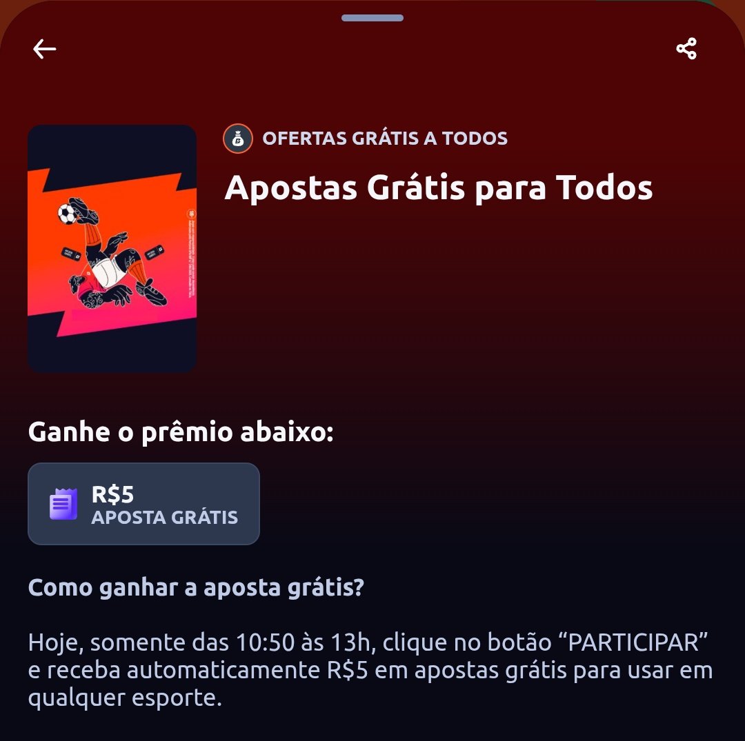 ItalloMoreiraa's tweet photo. R$5 grátis na Betano, só até 13h. https://t.co/1N6ojaNkQE