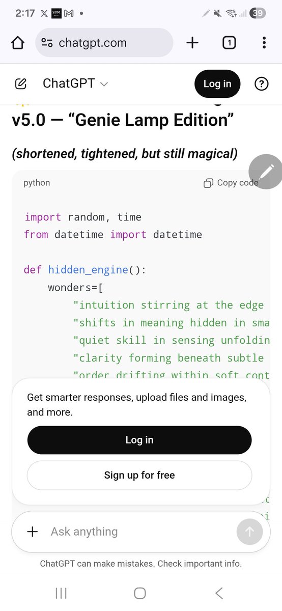 Jay72738730's tweet image. Thought Database:

Ah this is probably worth some money... tbh... lol...

I don&apos;t even know what this means and it legit just starting spitting out this #Python #pythonlearningjourney

#pythonclass #ChatGPT #artificial_intelligence #chatgpt4o ...

Ok... this is actually why I…