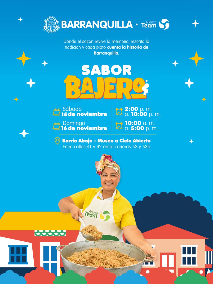 alcaldiabquilla's tweet image. ¡Hoy es sábado de Sabor Bajero!🥘

Este 15 y 16 de noviembre nuestras matronas encienden los fogones en Barrio Abajo para regalarnos platos que son tradición, memoria y puro sabor.
Un museo gastronómico a cielo abierto que no te puedes perder. 🙌🏼
¡Te esperamos!