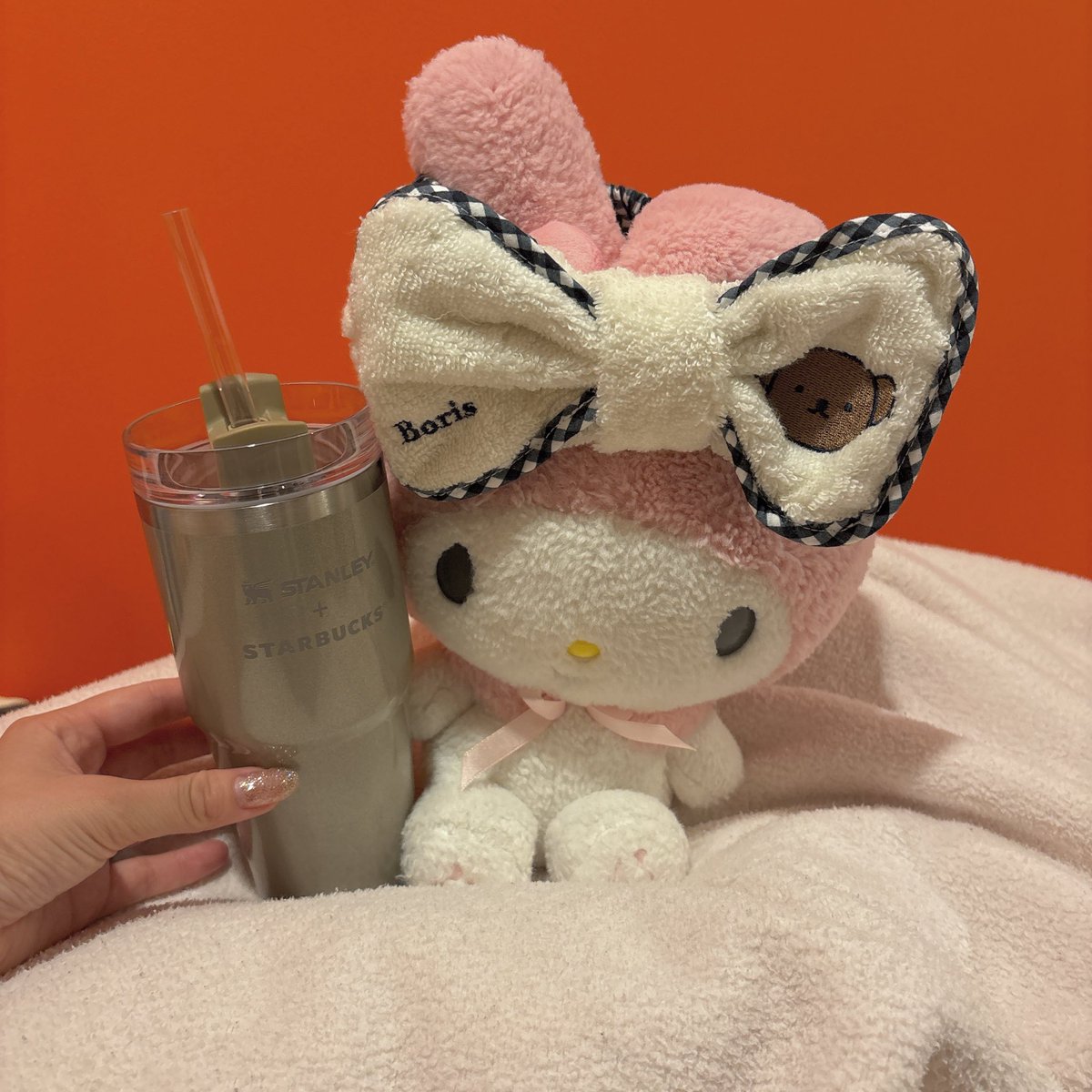 おにゅーのヘアバンド💗明日はゆっくり過ごそうね