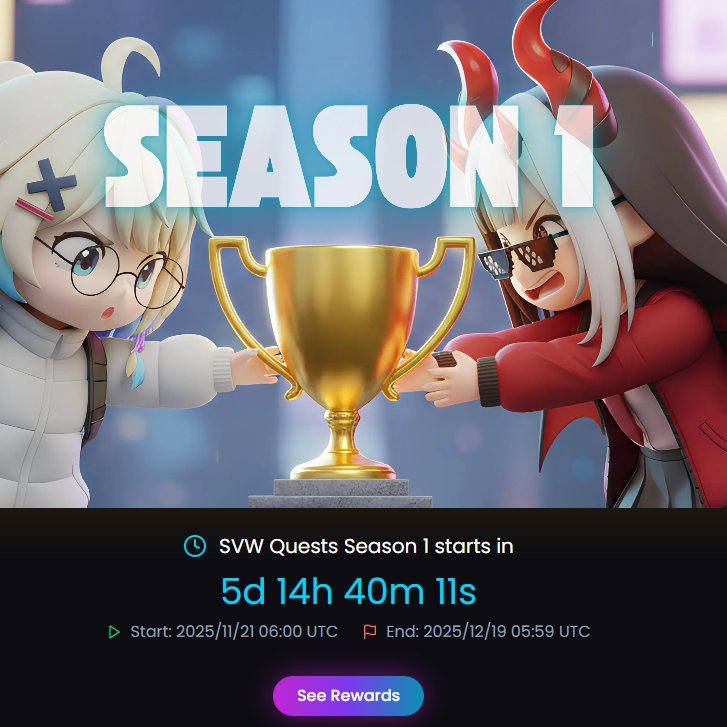 criksosmaxx's tweet image. 🎮✨ SVW Quests Season 1 is coming! ✨🏆

@pryzm_gg keeps pushing innovation with a gamified platform that blends challenges, progression, and real rewards within the Web3 ecosystem.

⏳ Season 1 começa em breve — não fique de fora!

#Web3 #Gaming #Pryzm #Quests #Season1 #Rewards