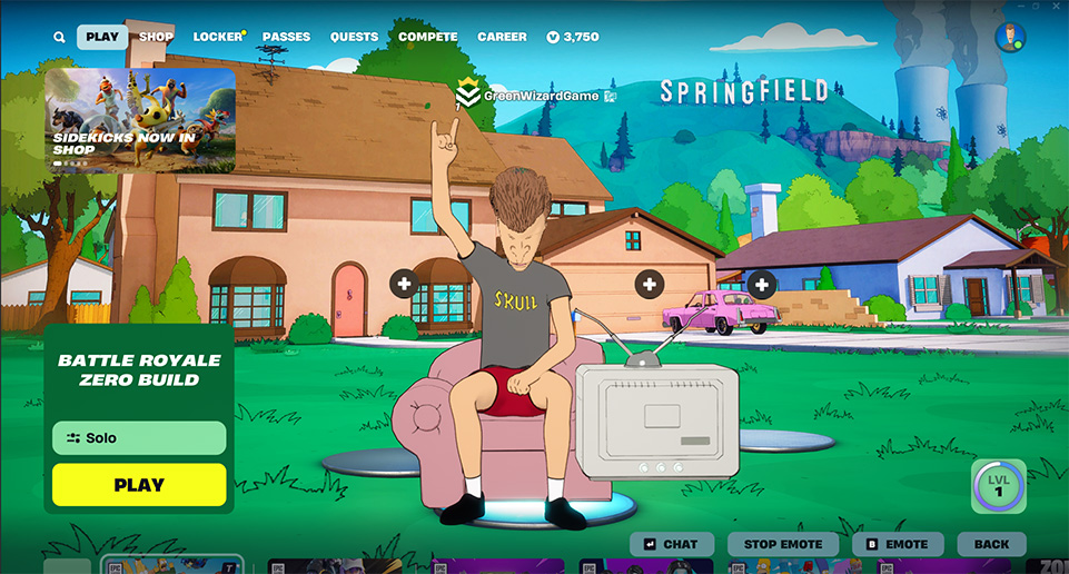 GreenWizardGame's tweet image. I recently won a @Fortnite VR, where I visited @TheSimpsons house, while wearing the Butthead skin. The #GenX kid in me was very happy. #TheSimpsons #BeavisAndButthead