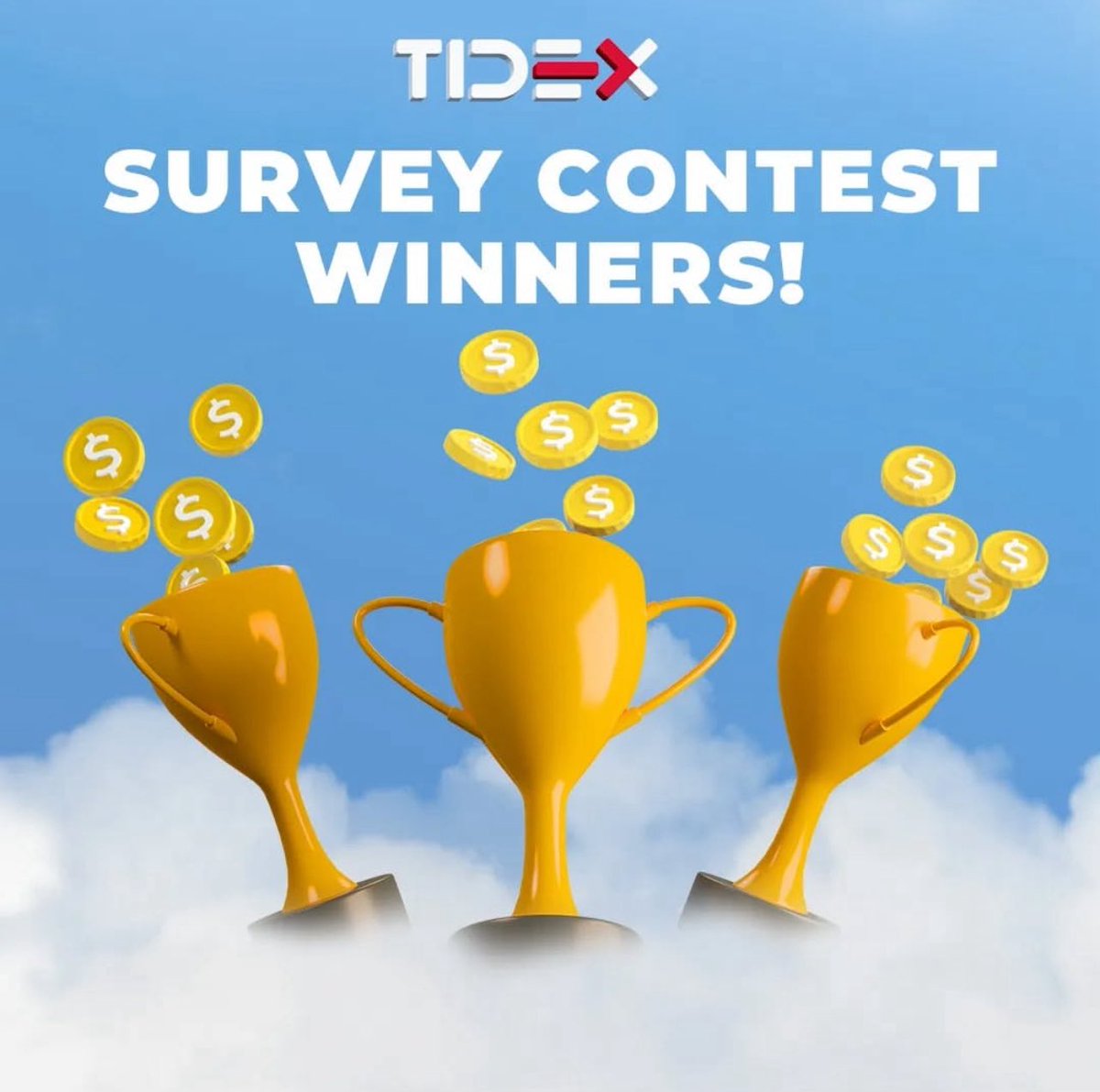 tidex_exch's tweet image. 🏆Here are the winners of the TIDEX survey Contest