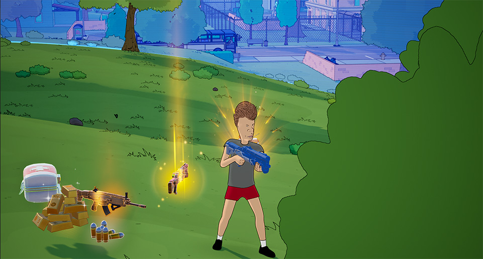 GreenWizardGame's tweet image. I recently won a @Fortnite VR, where I visited @TheSimpsons house, while wearing the Butthead skin. The #GenX kid in me was very happy. #TheSimpsons #BeavisAndButthead
