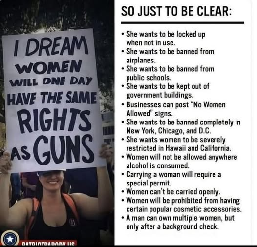 RYboating's tweet photo. This gave me a chuckle!😂

If women had the same rights as guns... https://t.co/VJRNfGR7g2