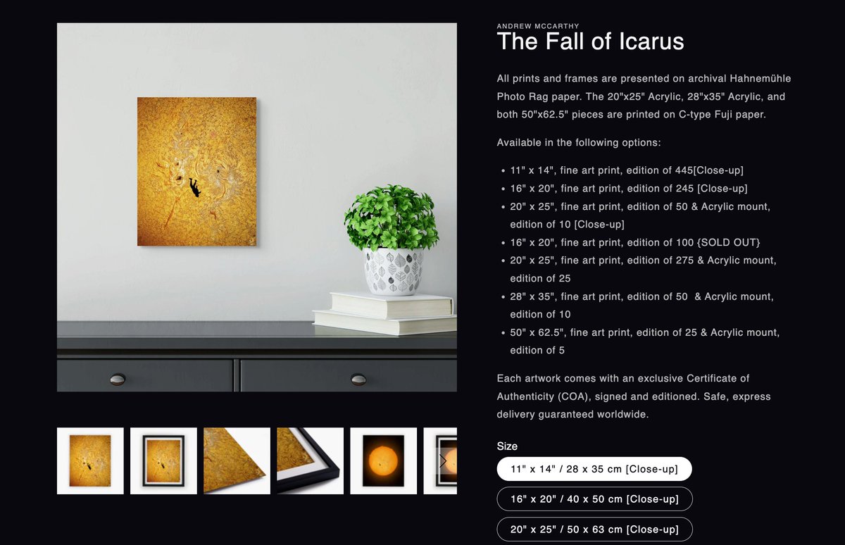 이카루스의 추락 "The Fall of Icarus"

살면서 이런 사진을 본 적이 없어요. 그들은 어떻게, 왜 이런 사진을 찍게 되었을까..

천문사진가 앤드류 맥카시가 촬영한 이 작품은,, 그의 친구이자 유튜버 가브리엘 브라운이 하늘을 스카이다이빙하며 태양의 대기층를 통과하는 순간을 포착했죠.

수소