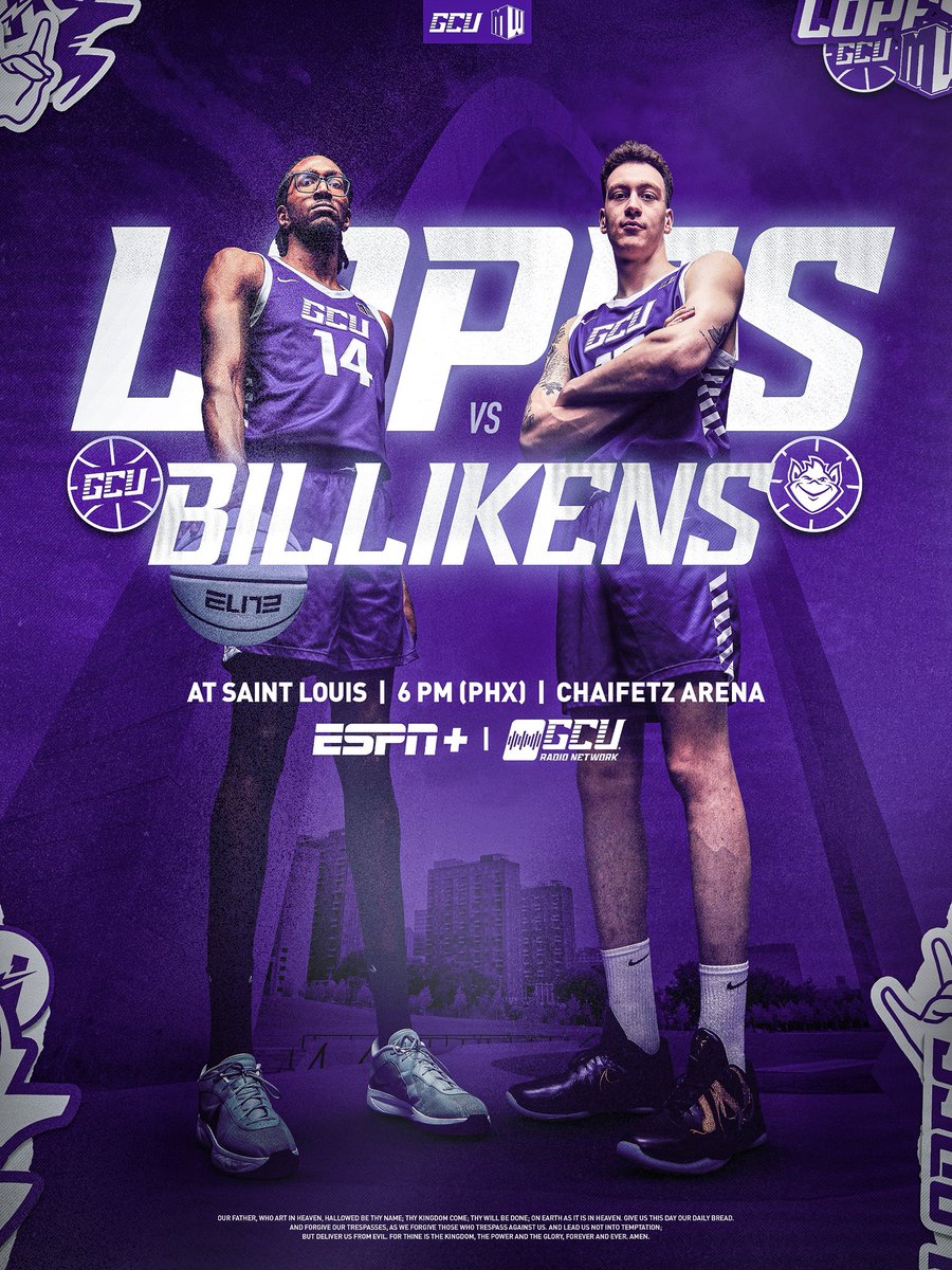 GCU_MBB's tweet image. Road Lopes in STL for a Saturday night bout with the Billikens❕✈️

#LopesUp