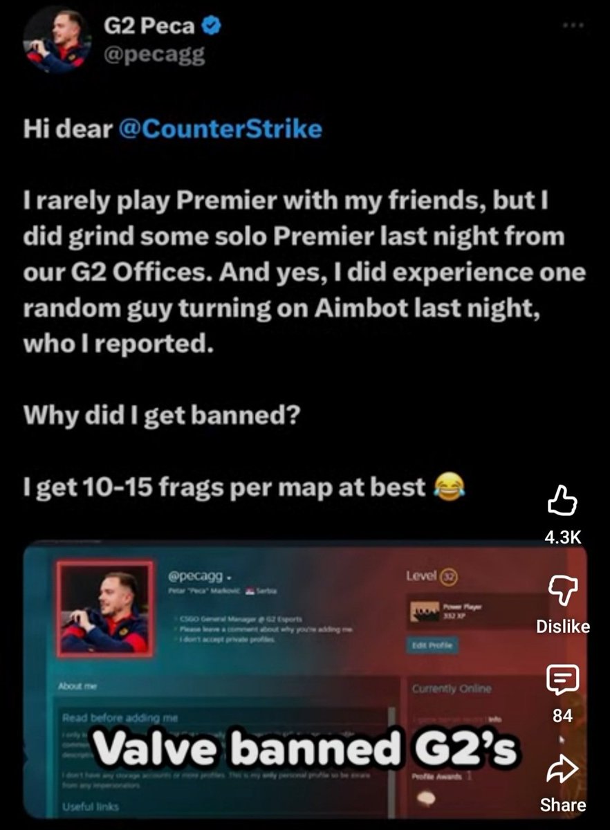 Baylan79's tweet image. We have seen this in the past.

#CS2 #AntiCheat #FairPlay #G2Esports