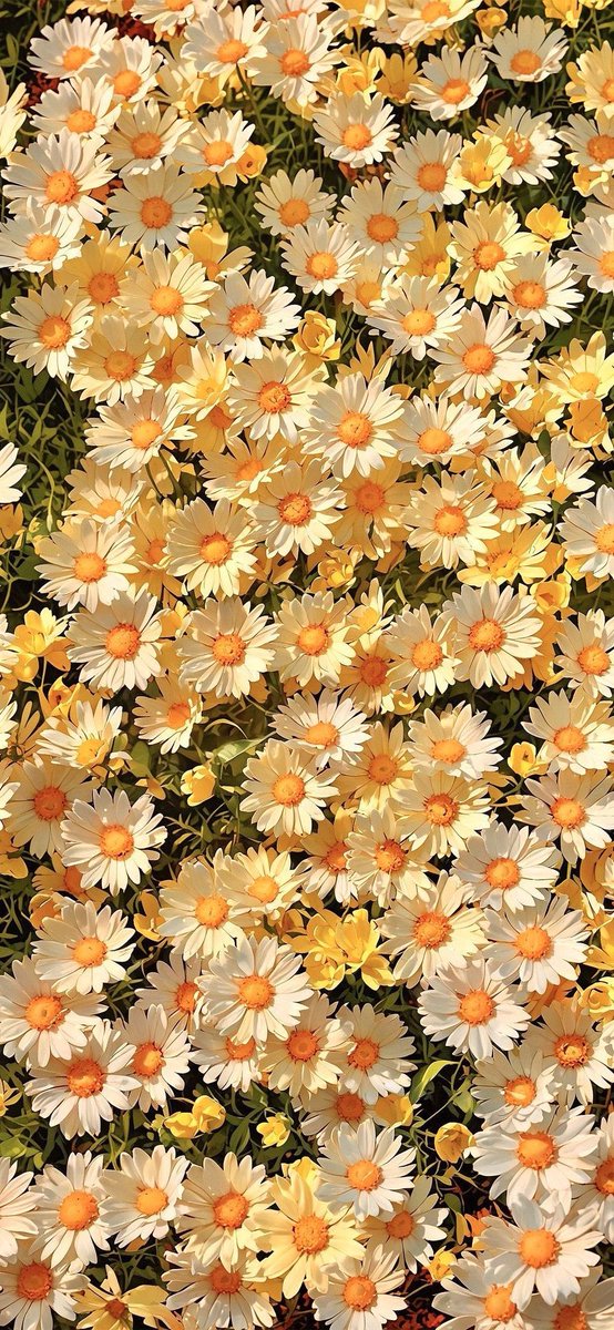 Golden hour in a field of daisies.