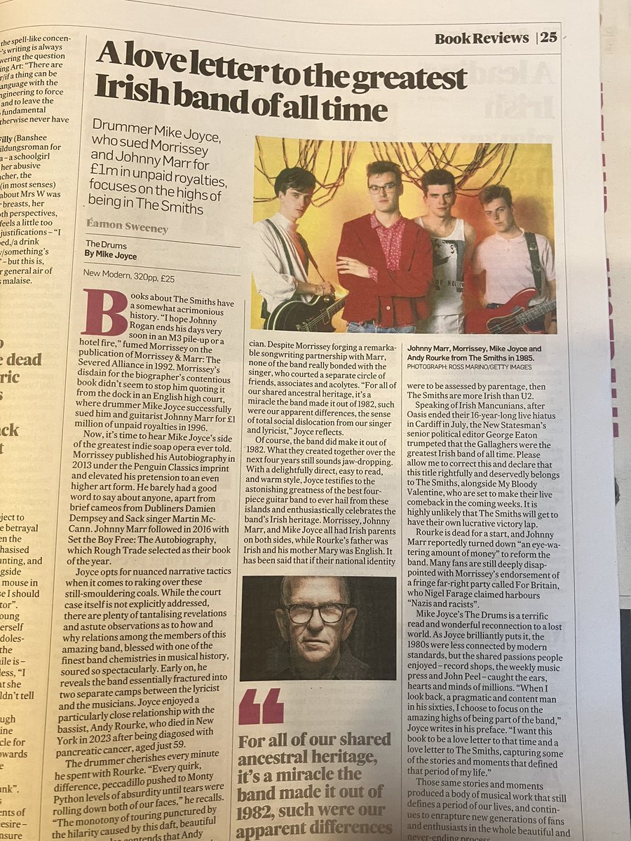 Reviewed The Drums by Mike Joyce &amp; will be talking about it on Arena on Monday at 7pm.