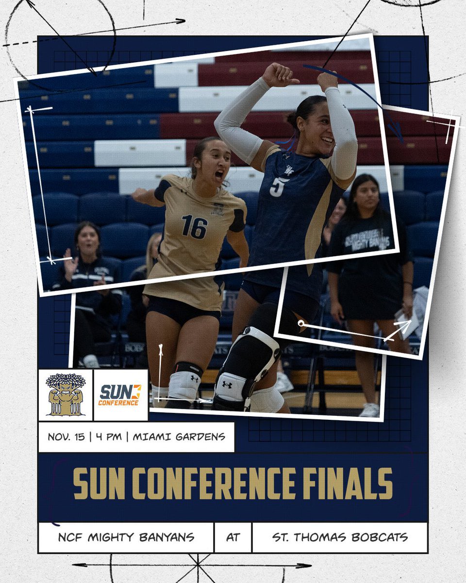 NCFBanyans's tweet image. A chance for history awaits! 

NCF Volleyball will look to win its first-ever @sunconference tournament title and punch its ticket to the NAIA Tournament against St. Thomas this afternoon! 

#GoMightyBanyans #StayRooted