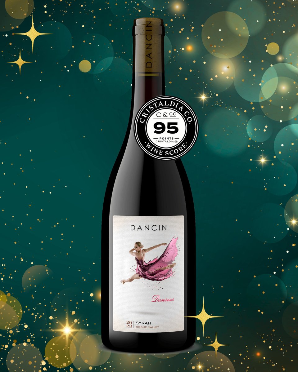 Dance into the holiday season with the 2023 ‘Danseur’ #Syrah. 🍷 This holiday release wine earned 95 Points from Christaldi &amp; Co. and is now available at the tasting room and at dancin.com/product/2023-d….