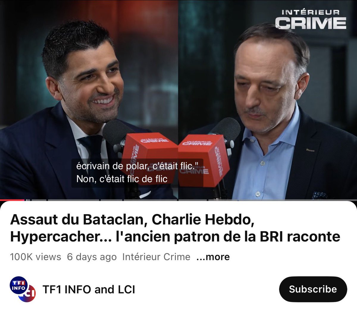 100 000 vues 🎉🎊

Merci 🙏🏼

Pour ceux qui n’auraient pas encore vu c’est par ici 👉🏼 youtu.be/ECj0FplZsJY?si…

<a href="/TF1Info/">TF1Info</a>