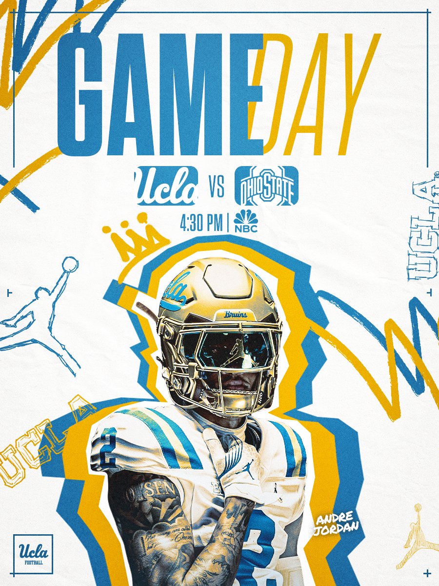 It's #GAMEDAY!

🆚: Ohio State
⏰: 4:30 p.m. (PT)
📍: Columbus, Ohio
📺: NBC
📲: nbc.com
📻: AM 790

#GoBruins