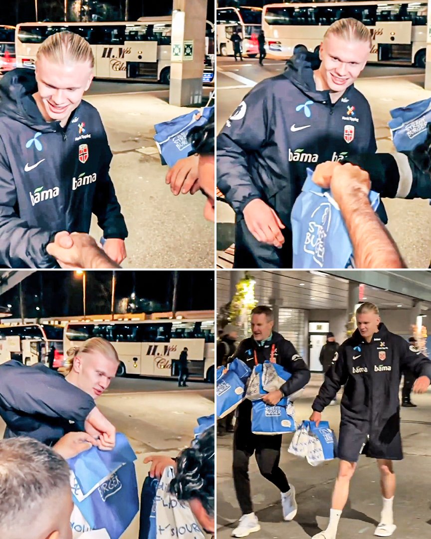 ESPNUK's tweet image. Erling Haaland treated the Norway team to some burgers after their big win over Estonia in the World Cup Qualifiers 😂🍔

They are on the verge of qualifying for the World Cup for the first time in 28 years 🤯