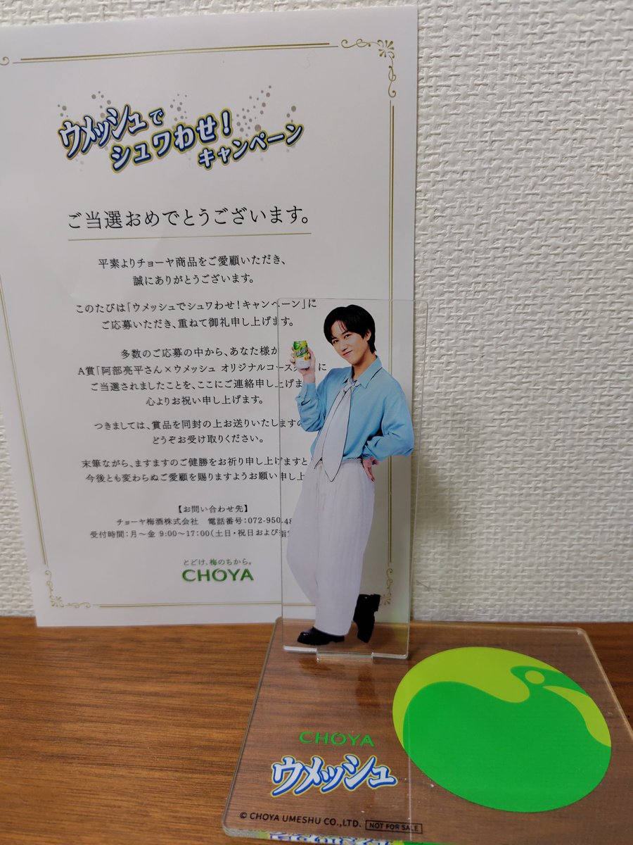 CHOYA 様 ✨️とっても素敵な✨️ 阿部亮平さん×ウメッシュ オリジナル