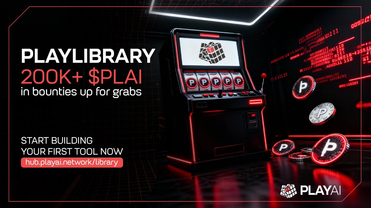👀 ICYMI:

We have put up 200k+ $PLAI in bounties for you to grab at PlayLibrary. 🎮

Start building on the future of AI X Crypto automation NOW! 🫡