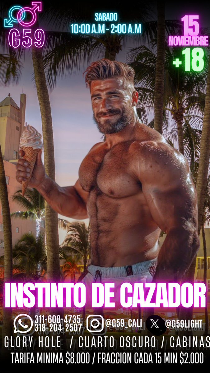 Llegó el FDS y con ello diversión sin límites 😈😏 ven a disfrutar, a gozar, a compartir y a conectar, porque para luego ya es tarde.🤭😏

💲8K/Hora, Fracción adicional 15min $2K
Tenemos promos 😎

📍 Calle 5 59-59 Cali UNICA SEDE maps.app.goo.gl/K9JguZ42LcM3r5…
📞wa.me/573182042507