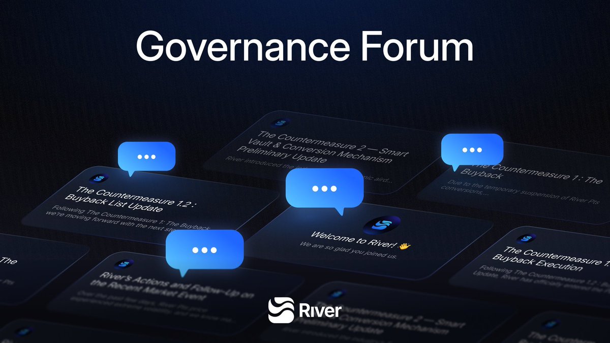Reuren95's tweet image. @riverdotinc 的 River治理论坛现已上线 
 
▶️ 这是一个专属空间，供所有人跟踪最新动态、审阅草案，并参与讨论，共同塑造River的下一发展阶段。
 
所有回购计划、机制升级及提案都将在该论坛公开记录。

✅ 访问地址：gov.river.inc

#RiverGovernance #RiverForum #RiverDAO #RiverUpdate…