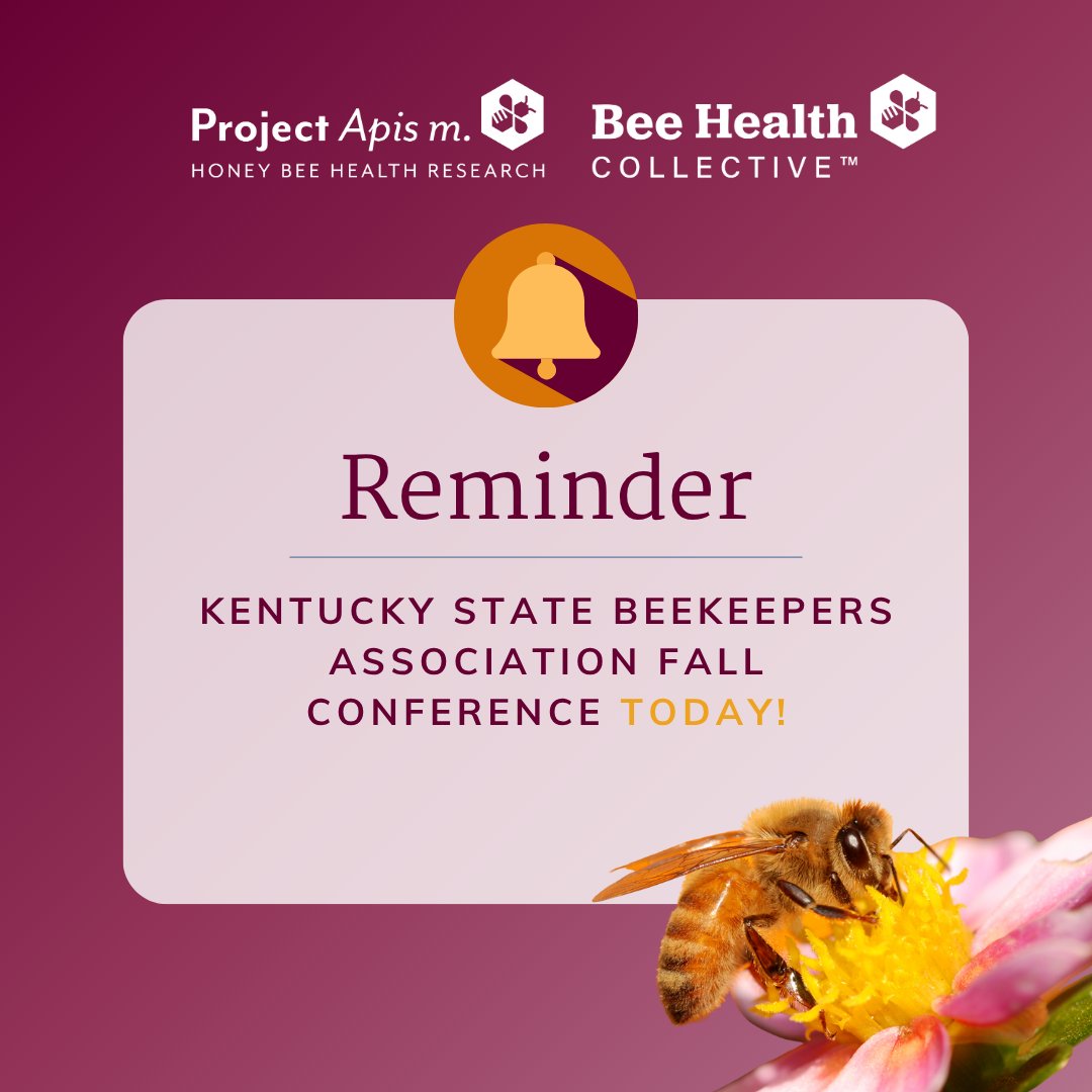 ProjectApism's tweet image. 🐝 We’re in Kentucky! Join PAm board member Tammy Horn Potter at the KSBA Fall Conference in Owensboro. Learn how we’re supporting bee health &amp;amp; beekeepers statewide.
🔗 kybees.org/event-6069378

#HoneyBeeHealth #Beekeepers #KSBA2025