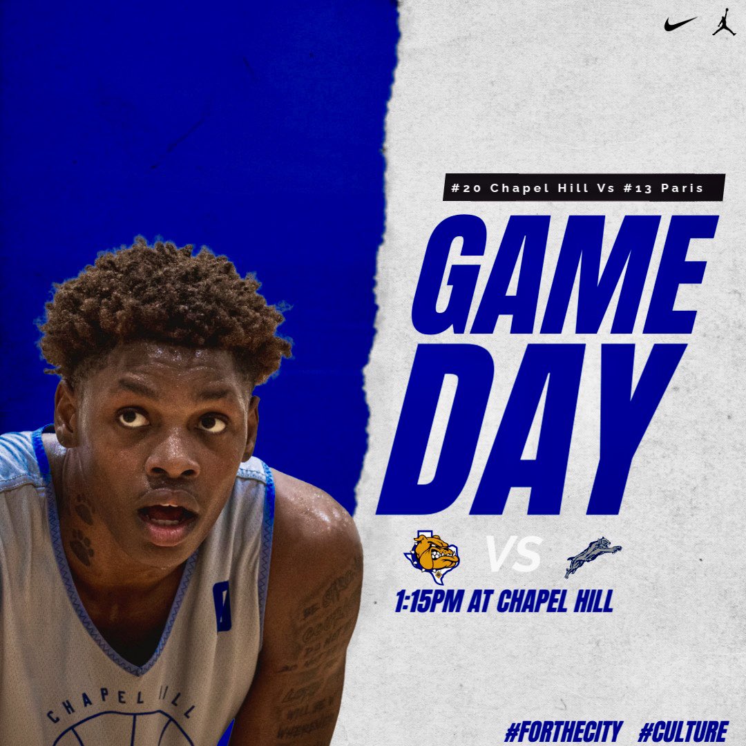 🚨🏀 Game Day 🚨🏀

🆚: #13 Paris Wildcats 

📅: Nov 15, 2025 

⌚️: 1:15pm 

📍: Chapel Hill Main Gymnasium 

#CULTURE🏀🐶
#TheSTANDARD 
#ForTheCity 

<a href="/PhilHicksETFS/">Phil Hicks</a> <a href="/Tabchoops/">𝙏𝘼𝘽𝘾🏀📋</a> <a href="/hoopinsider/">Hoopinsider</a> <a href="/etfinalscore/">Tyler Paper Sports</a> <a href="/TexasHoopsGASO/">TexasHoops/GASO 🔗</a> <a href="/johnsonboi24/">CoAcH JoHnSoN🏈🏀</a> @coach_akin11