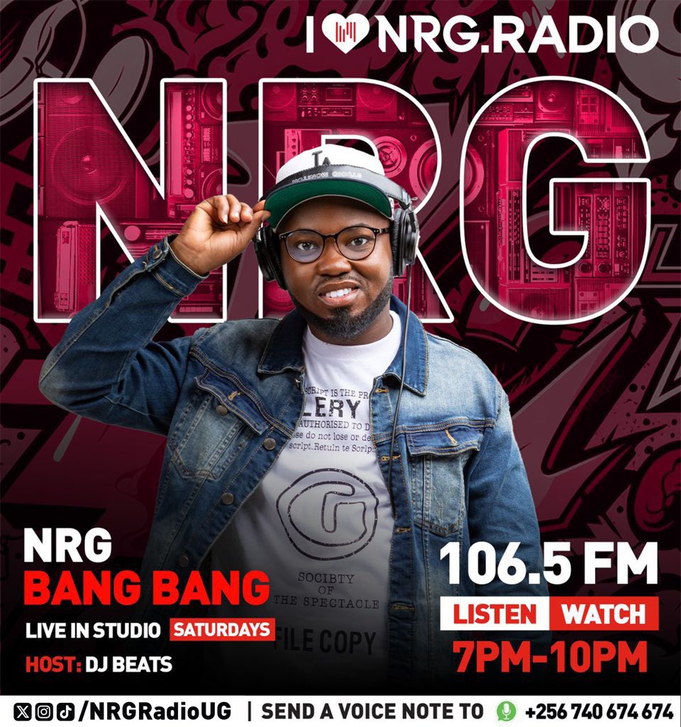 Saturday just got LOUD! 🔊🔥

<a href="/Djbeats_UG/">Dj Beats UG</a> is taking over the <a href="/nrgradioug/">NRG Radio UG</a> decks and serving the biggest party vibes of the weekend. 

#Realdeejays | #NrgBangBang