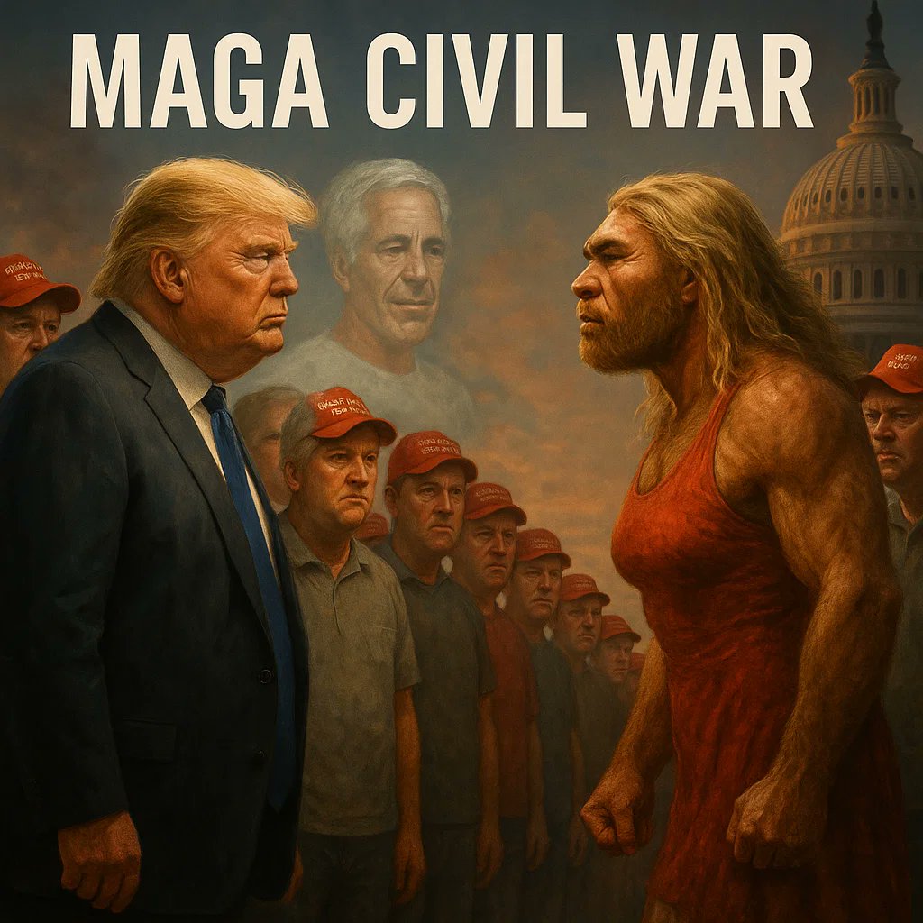 MichellesDude's tweet photo. Interesting times!

@mtgreenee is about as hard right, white nationalist as they come.

But by standing up for accountability against pedophile rapists &amp; human trafficking, she has somehow enraged lifelong criminal &amp; Epstein wingman #Trump.

#MAGA #MAGACivilWar #MAGACultMorons https://t.co/MBViAIVqf5