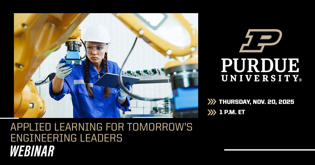 Lead innovation. Improve systems. Apply advanced tech. ⚙️

Join Purdue Online for a live webinar on the Master’s in Engineering Technology with Dr. Scott Hutcheson and learn how applied learning can elevate your career.

📅 Register now: purdue.biz/4oIo35e
