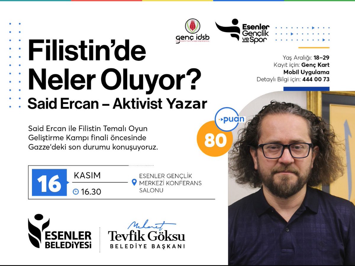 GencIDSB's tweet photo. 🇵🇸 Filistin'de Neler Oluyor?

Esenler Belediye ile birlikte gerçekleştireceğimiz "Filistin Temalı Oyun Geliştirme Kampı" final programı öncesinde 
projemize ilham veren ve amacımızı daha da derinden kavramamızı sağlayacak Filistin konusunda özel bir söyleşi gerçekleştiriyoruz. https://t.co/QGxv5zpDCa
