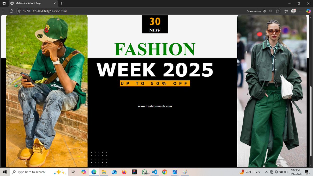 Ola__004's tweet photo. Building the future of fashion… more sections loading.
#FashionDesign #WebDesign #UIDesign #InTheWorks #ComingSoon #StyleReloaded #CreativeBuild #FashionWebsite #DesignFlow #WorkInProgress https://t.co/g6DbFcgHa0