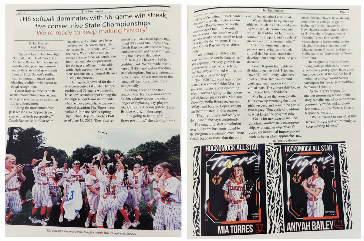 THSCoachFox's tweet image. When not just achieving in the classroom, volunteering with the @SpecialOlympics, or leading the @TauntonFootball squad. THS #Classof2026 Sr. @dylankeenan_  can also research, write, and contribute one heckova article about @tauntonsoftball. 👍 @thstvstudio @CamMerritt_News