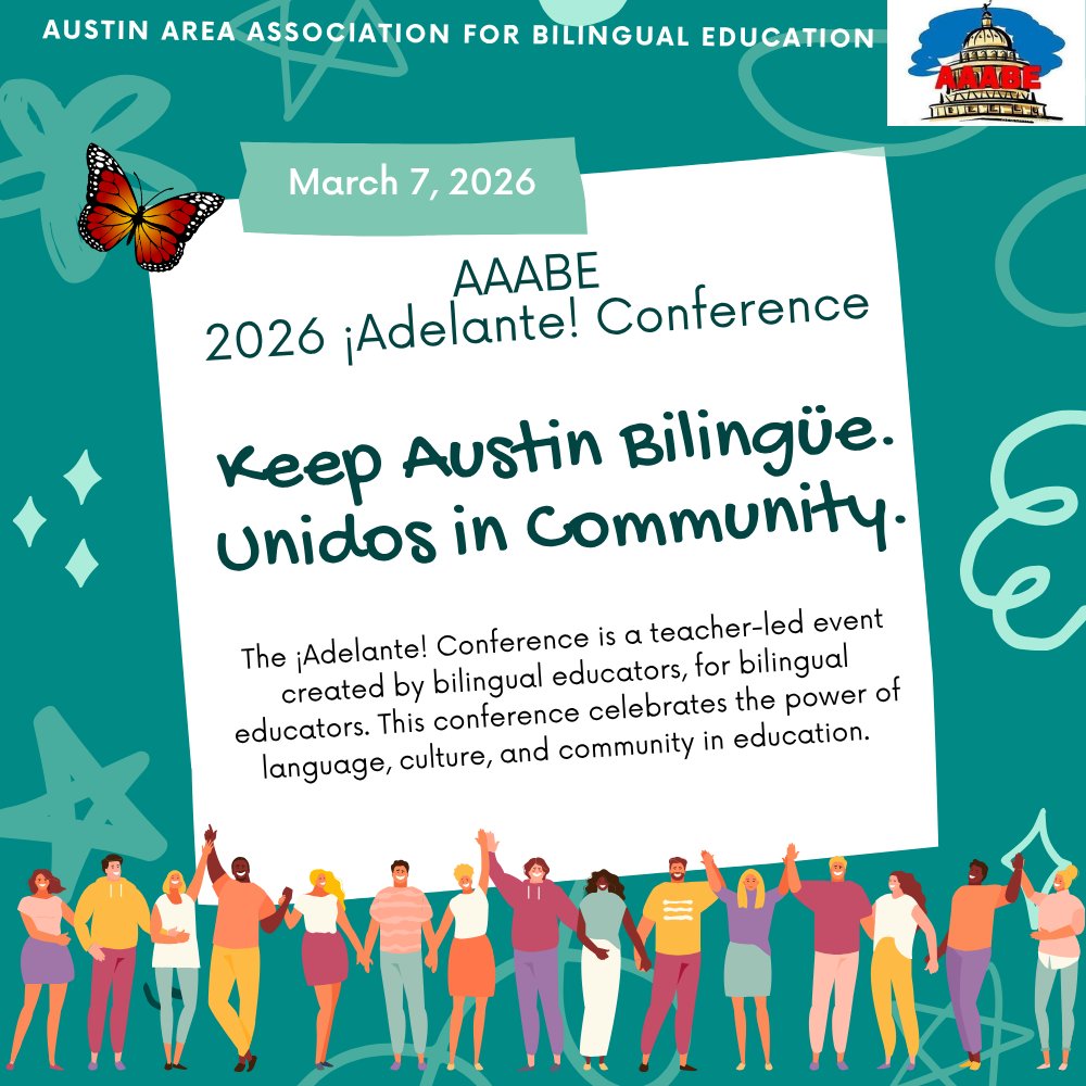 Amigos de <a href="/AustinAABE/">AAABE</a> registration is now open for our annual ¡Adelante! Conference 2026. Find more information on our website aaabe.org. Hope to see you there!