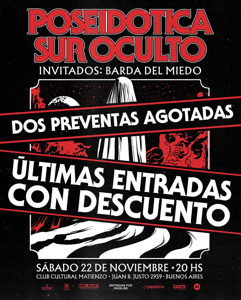 BUENOS AIRES EN 1 SEMANA
🏴 Alerta =&gt; Ya se agotaron 2 preventas, quedan los últimos 20 tickets de la tercera tanda de anticipadas, y habilitamos una promo limitada de 3x40k así nadie se pierde esta locura de fecha passline.com/eventos/poseid…