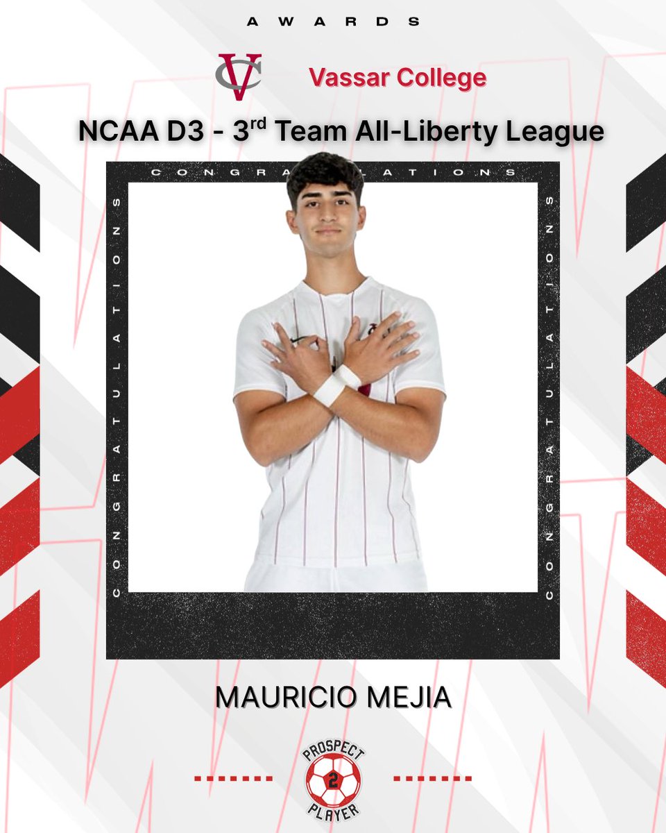 Prospect2Player's tweet image. Congratulations to our midfielder Mauricio Mejia on being named NCAA D3 Liberty League 3rd Team All-Conference🏅