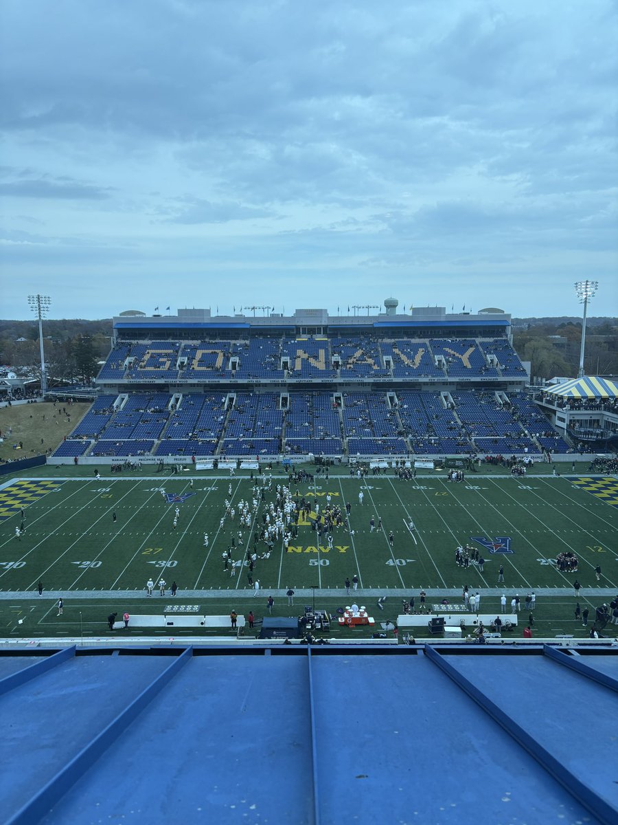 30 minutes until Navy (7-2, 5-1 American) hosts No. 25 South