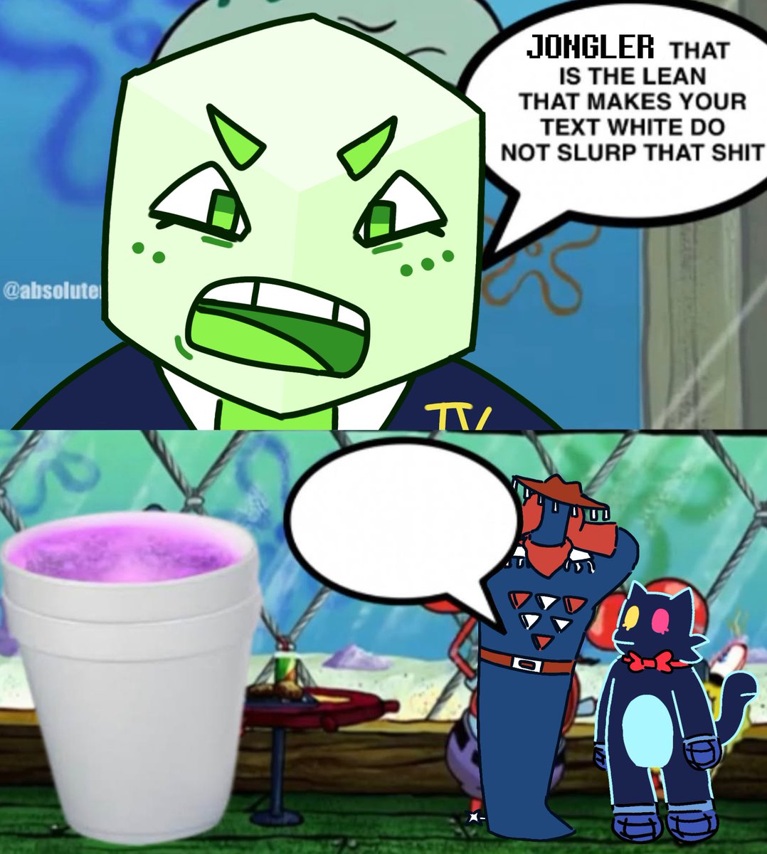 im a bit late to the nutcase party. anyway this is a joke about the zapper mute act
#deltarune #polymikes #mikecule #battat #jongler #pluey