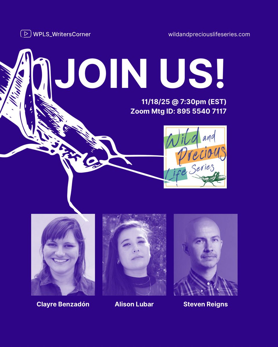 Join us on 11/18 to hear featured readers <a href="/ClayreBenz/">Clayre Benzadón 🌕🧂🍋</a>, <a href="/theoriginalison/">Alison</a> , &amp; Steven Reigns.

Yes, we are switching to Tuesday this month!! 

<a href="/driftwoodpress/">Driftwood Press</a> <a href="/harbor_review/">Small Harbor Publishing</a> <a href="/MoonTidePress/">Moon Tide Press</a>

#poets #poetry #writers