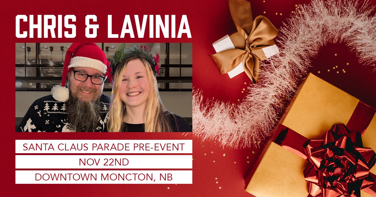 Before the parade rolls, the music rolls first!
Join Chris &amp; Lavinia Colepaugh for the Santa Claus Parade Pre-Event in Downtown Moncton 
A perfect mix of hometown spirit, festive fun, and feel-good holiday energy.
📍Nov 22 | Downtown Moncton NB
#ChrisColepaugh #LaviniaColepaugh