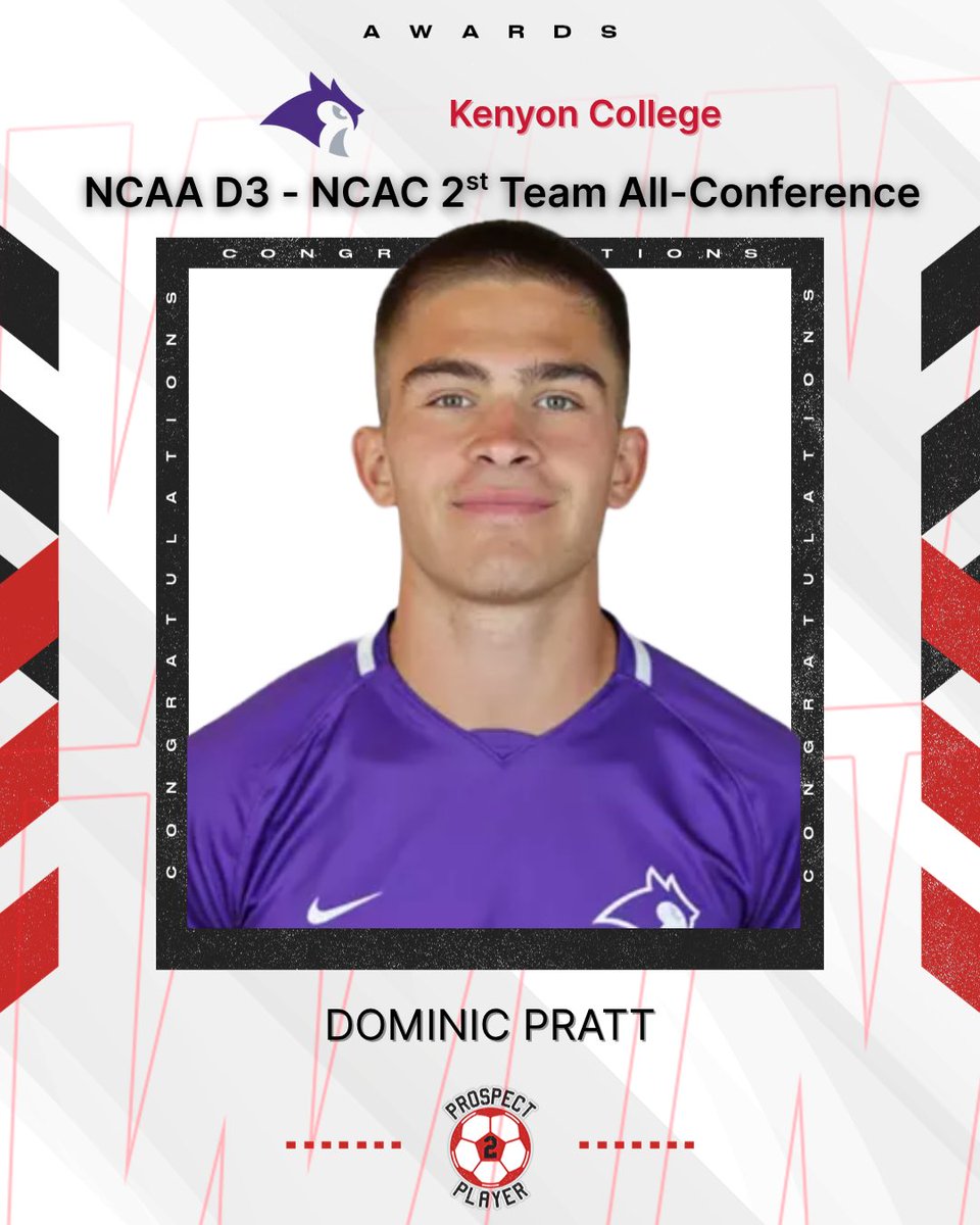 Prospect2Player's tweet image. Congratulations to our goalkeeper Dominic Pratt on being named NCAA D3 NCAC 2nd Team All-Conference🏅