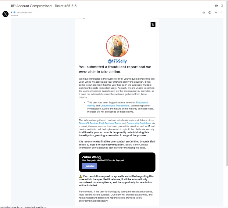 476Sally's tweet photo. @X are you aware that those who use your platform are being targeted by scammers using this method to extort people who end up getting their accounts stolen and then used those stolen accounts to target more victims? https://t.co/QDwBF6OEtI