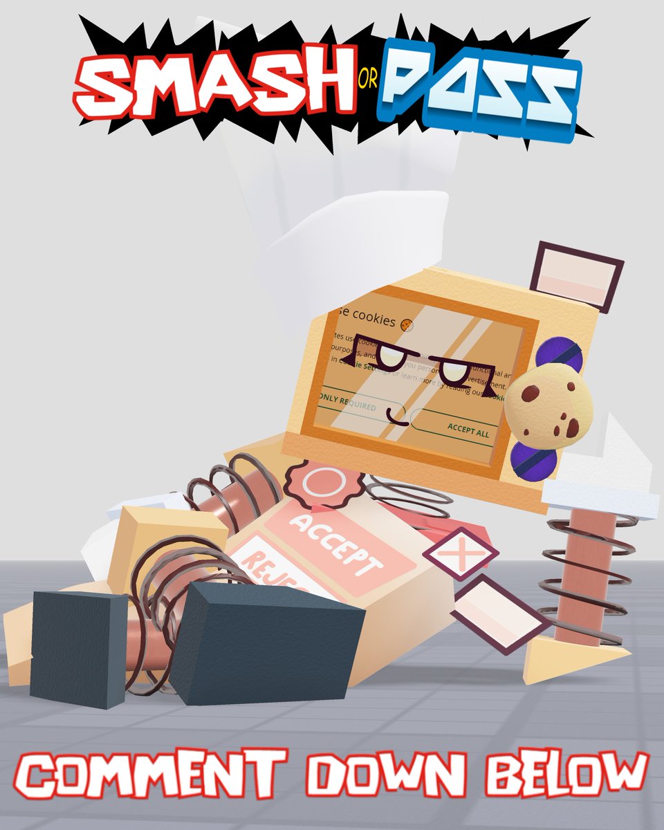 Gogoorp's tweet image. Smash or Pass: ROBLOX EDITION
Day 29: Cookieware
#ROBLOX #robloxfanart #robloxart #DoD  #dieofdeath  #dieofdeathfanart  #DieOfDeathroblox #cookieware  #Badware #smashorpass #Smashorpassrobloxedition