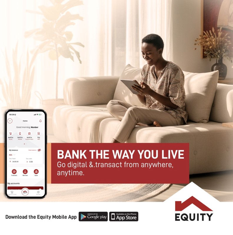 StandardKenya's tweet photo. Whether you are paying bills, buying airtime, checking your bank transactions, or even applying for a loan, the Equity Mobile App gives you easy 24/7 access to your money.
Download the app today: https://t.co/bE0cXd3zqM
#EquityMobileApp #EquityBank #GoDigitalWithEquity
@KeEquityBank