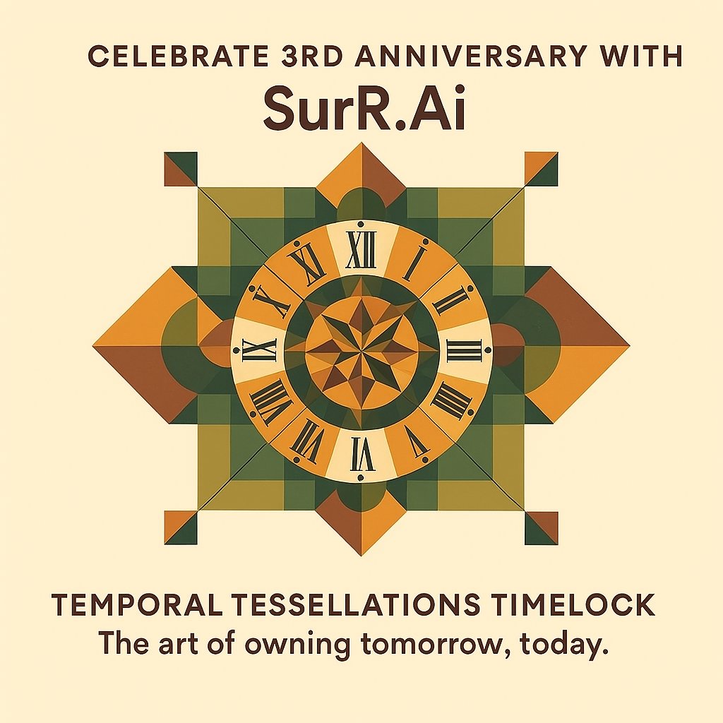 SurRNFTs's tweet image. 3️⃣ Premium Status &amp;amp; #Rarity Push
⏳ Time repeats. #Patterns return

12 NFTs → 1 rare #TimeLock – your key to exclusive #phygital art &amp;amp; premium #collector status
🛒#Rarible og.rarible.com/surrtt

Watches don’t just show time, they also symbolize it.
#SurRtt #CryptoArt...