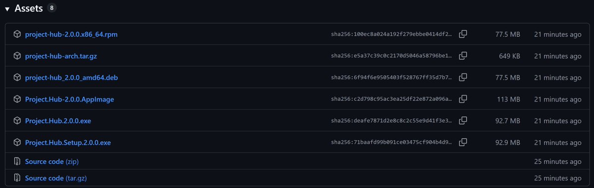 GameDevJared89's tweet image. bulding an app but this is the coolest part about it. auto builds for different linux distros as well as windows everyime i push to main or publish a new tag